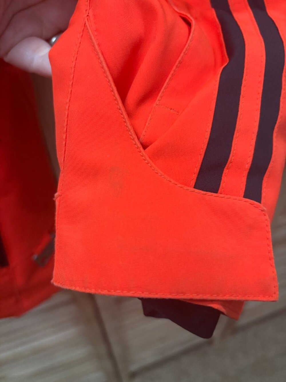 Karbon Youth Size 12 Insulated Ski Jacket Orange Black Striped Hooded - Picture 11 of 15